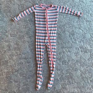 Girl’s Striped Ruffle Kickee Pants Footies
